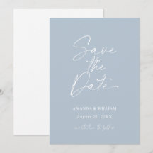 Minimalistische Dusty Blue Save-the-Date-Einladung