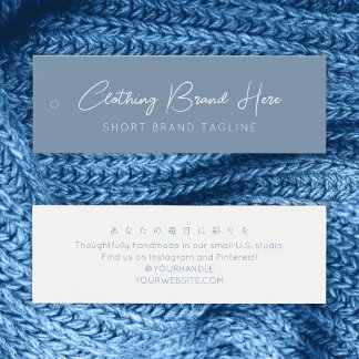 Minimalistische Dusty Blue Script Branding-Etikett