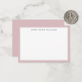 Minimalistische Dusty Lilac Zwei-Rahmen-Name-Notiz Mitteilungskarte