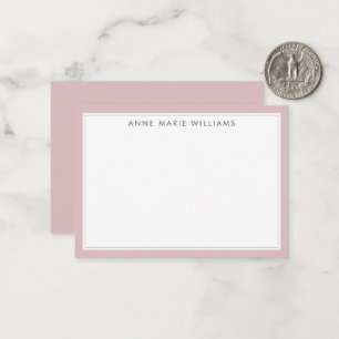 Minimalistische Dusty Lilac Zwei-Rahmen-Name-Notiz Mitteilungskarte