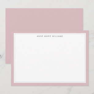 Minimalistische Dusty Lilac Zwei-Rahmen-Namens-Not Mitteilungskarte