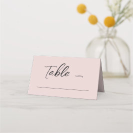 Minimalistische Dusty Pink-Tischnummer Platzkarte