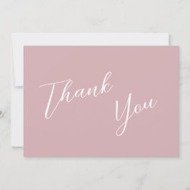 Minimalistische Dusty Pink & White Einfache Hochze Dankeskarte