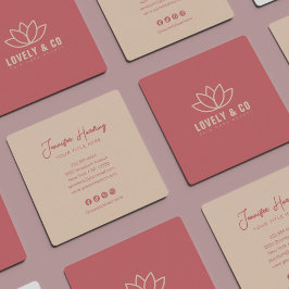 Minimalistische Dusty Rose Cream Schönheit Quadratische Visitenkarte