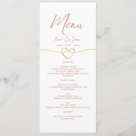 Minimalistische Dusty-Rose-Hochzeit Menükarte