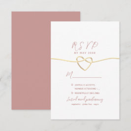 Minimalistische Dusty-Rose-Hochzeit RSVP Karte