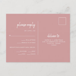 Minimalistische Dusty-Rose-Hochzeit | UAWG zur Wah Postkarte