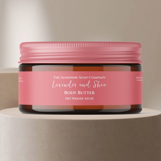Minimalistische Dusty Rose Kosmetik JAR-Label Rundum-Adressaufkleber (Von Creator hochgeladen)