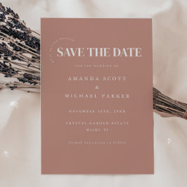 Minimalistische Dusty Rose Moderne Hochzeit Save The Date