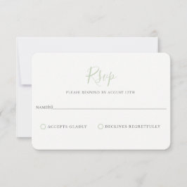 Minimalistische Dusty Sage Wedding RSVP Card