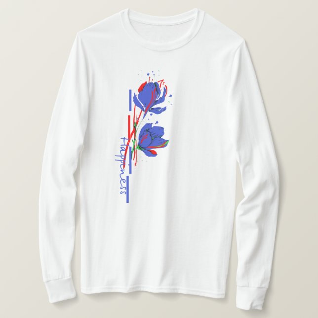 Minimalistische dynamische Blume T-Shirt (Design vorne)