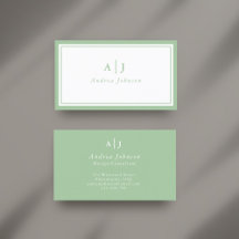 Minimalistische Ebene Grün-Zwei-Bänder-Monogramm