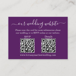 Minimalistische Einfache 2 QR-Hochzeitserie RSVP D Begleitkarte