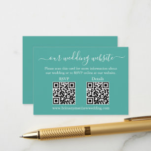 Minimalistische Einfache 2 QR-Hochzeitserie RSVP D Begleitkarte