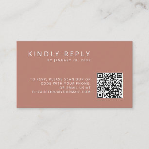 Minimalistische einfache alte Rose QR Code UAWG Begleitkarte