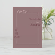Minimalistische Einfache Dusty Rose Hochzeit Einla