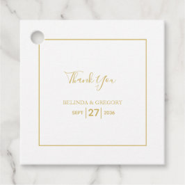 Minimalistische Einfache Gold Black & White Hochze Geschenkanhänger