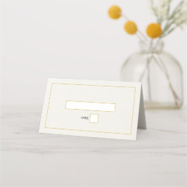 Minimalistische Einfache Gold Black & White Hochze Platzkarte
