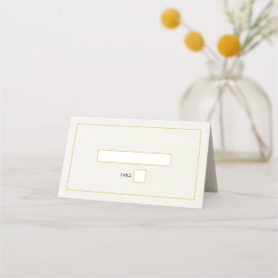 Minimalistische Einfache Gold Black & White Hochze Platzkarte
