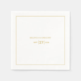 Minimalistische Einfache Gold Black & White Hochze Serviette