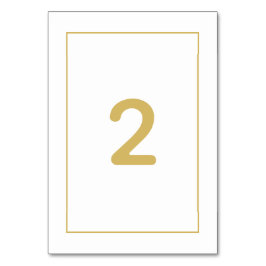 Minimalistische Einfache Gold Black & White Hochze Tischnummer