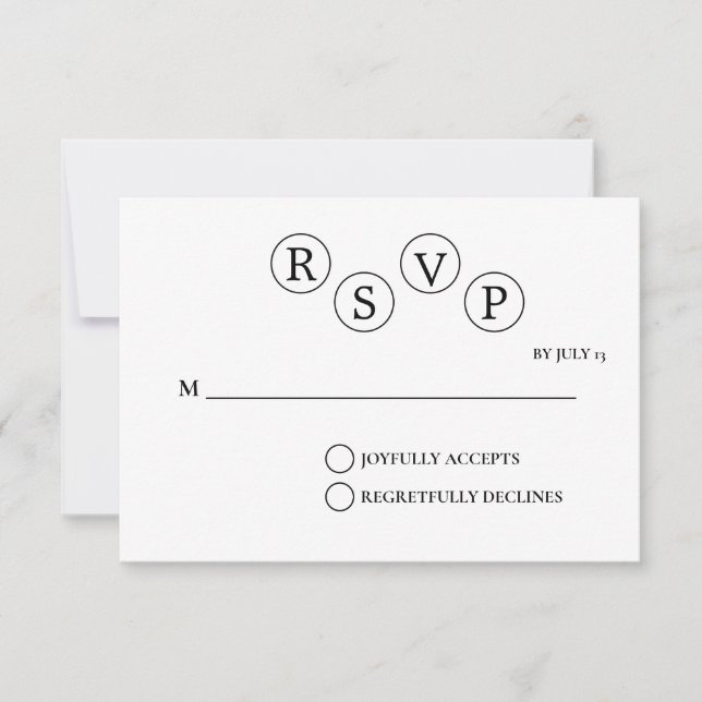 Minimalistische einfache Hochzeitkarte Einladung (Vorderseite)