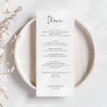Minimalistische Einfache Hochzeitkarte Menükarte<br><div class="desc">Diese Minimalistische All In One Collection wurde speziell für Hochzeitsmenüs konzipiert und zeichnet sich durch ein übersichtliches und einfaches Layout mit klassischem Schriftart aus. Für eine erweiterte Anpassung dieses Designs, z.B. das Ändern des Layouts, des Schriftartes oder der Textgröße, klicken Sie bitte auf den obigen Button "KENNEN". Bitte kontaktieren Sie...</div>