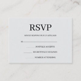 Minimalistische einfache Hochzeits-RSVP-Beilagekar Begleitkarte