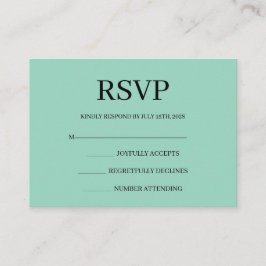 Minimalistische einfache Hochzeits-RSVP-Beilagekar Begleitkarte