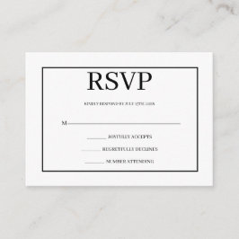 Minimalistische einfache Hochzeits-RSVP-Beilagekar Begleitkarte