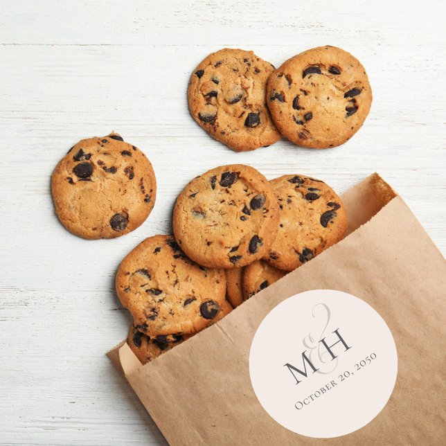 Minimalistische Einfache Hochzeitsfarbe Runder Aufkleber (Von Creator hochgeladen)