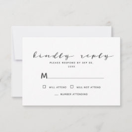 Minimalistische Einfache moderne Erinnerungen Gede RSVP Karte