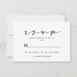Minimalistische Einfache moderne Erinnerungen Gede RSVP Karte