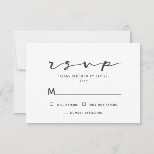 Minimalistische Einfache moderne Erinnerungen Gede RSVP Karte