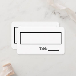 Minimalistische, einfache Personalisierte Hochzeit Platzkarte