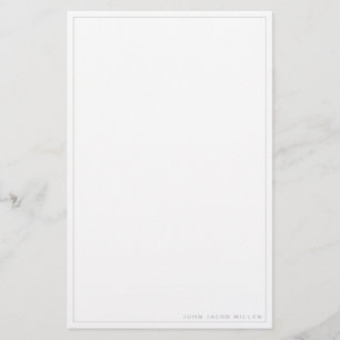 Minimalistische einfache quadratische Grenze Silve Briefpapier