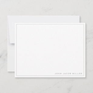 Minimalistische einfache quadratische Grenze Silve Mitteilungskarte