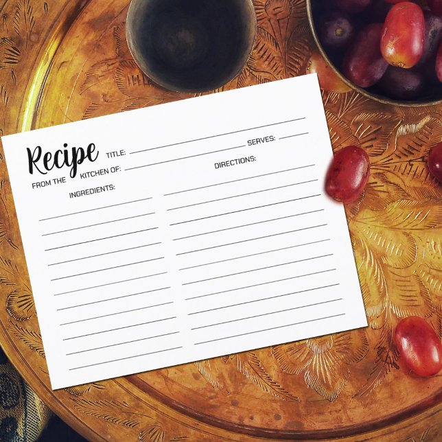 Minimalistische einfache Rezept-Karte (Von Creator hochgeladen)