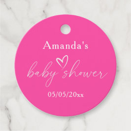 Minimalistische, einfache Rosa Babydusche Geschenkanhänger