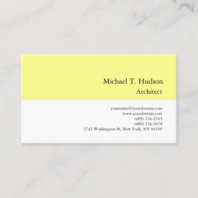 Minimalistische einfache Schlichte Architektur Gel Visitenkarte (Vorderseite)