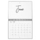 Minimalistische einfache Schreibmonate pro Jahr Kalender (Jun 2025)