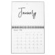 Minimalistische einfache Schreibmonate pro Jahr Kalender (Jan 2025)