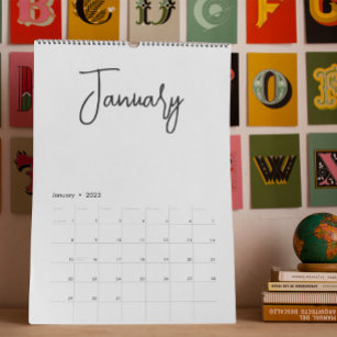 Minimalistische einfache Schreibmonate pro Jahr Kalender