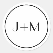 Minimalistische Einfache Schwarz-Monogramm-Hochzei