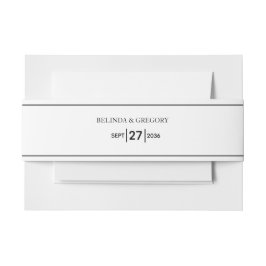Minimalistische einfache Schwarz-Weiß-Hochzeit Einladungsbanderole