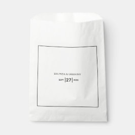 Minimalistische einfache Schwarz-Weiß-Hochzeit Geschenktütchen