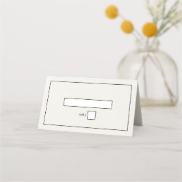 Minimalistische einfache Schwarz-Weiß-Hochzeit Platzkarte