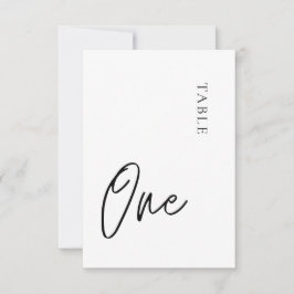 Minimalistische einfache Table One-Tischnummer Einladung