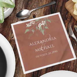 Minimalistische Einfache Terracotta-Kalligrafie Ho Serviette