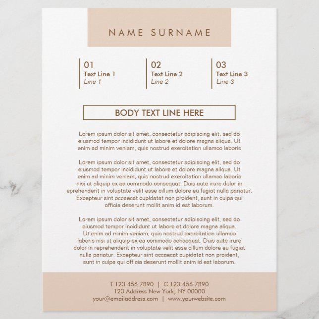 Minimalistische einfache Typografie Pastel Peach 8 Flyer (Vorne)